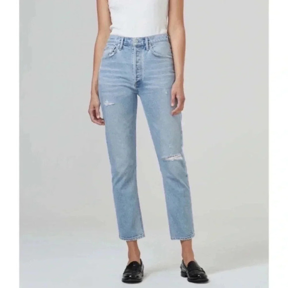 NWT Citizens of Humanity Jolene Jeans High Rise Vintage Straight Leg Blue Jay - Picture 1 of 15